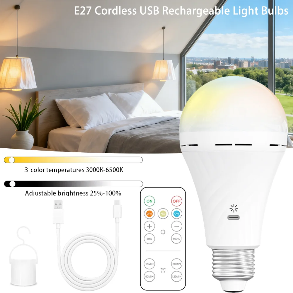 Rechargeable LED Emergency Bulb with Remote Control
