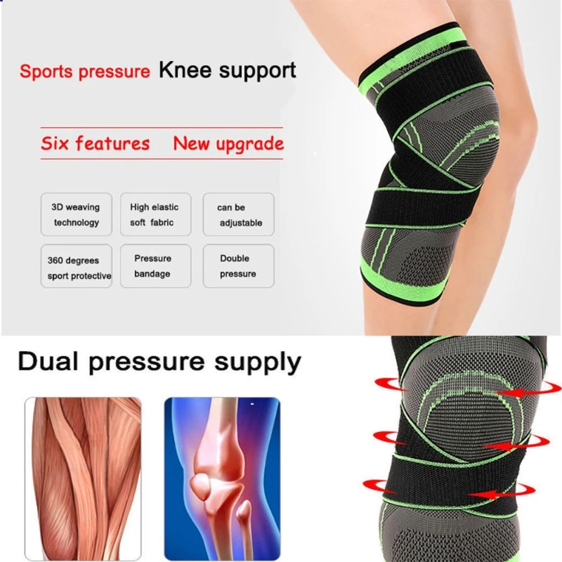 

3D Weaving Sport Pressurization Knee Pad Support Brace Injury Pressure Protect Drop Shipping