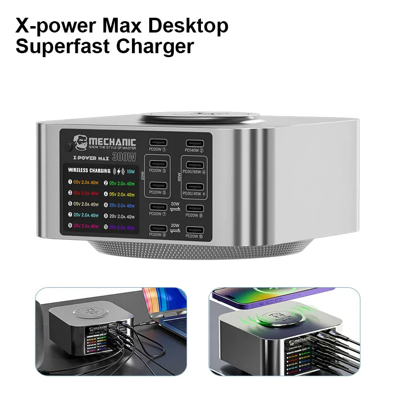 

MECHANIC X-POWER PLUS MAX Wireless Charger for Mobile Phone Tablet with Accurate Display Fast Charging Power Supply