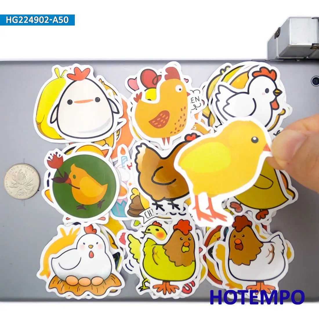 

20/30/50Pieces Cute Cartoon Animals Yellow Little Chicken Stickers for Kids Scrapbook Car Bike Luggage Phone Laptop Sticker Toys