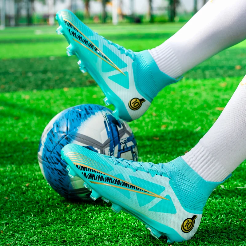 Football Shoes Men Football Boots Soccer Shoes Ultralight FG/TF Soccer Cleats Boys High Top Grass Training