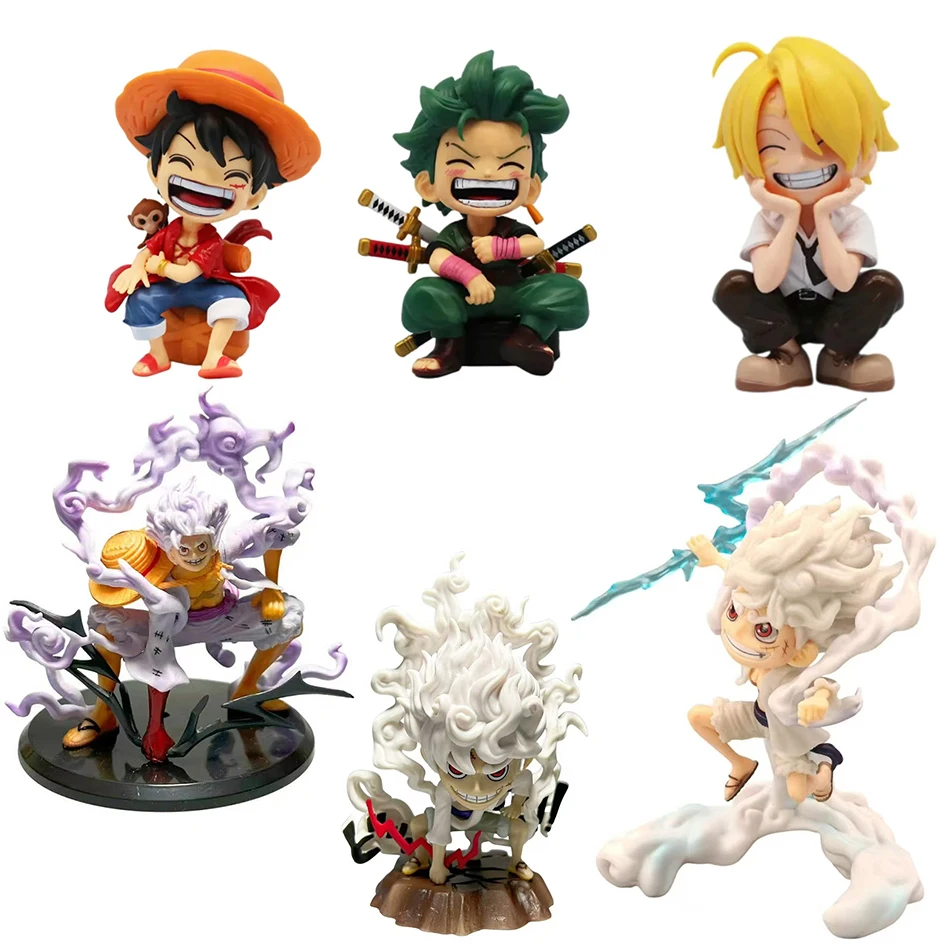 13.5 CM peripheral series ONE PIECE Luffy Solon Sanji Q-version sitting posture childrens model figurine toy gift collectibles