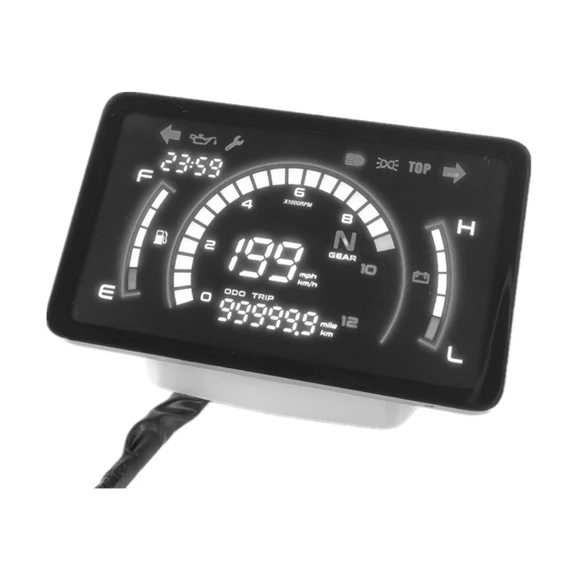 

1 Pcs Motorcycle Speedometer Motorcycle Full Screen Digital Instrument Motorbike Speedometer Tachometer Odometer NEW