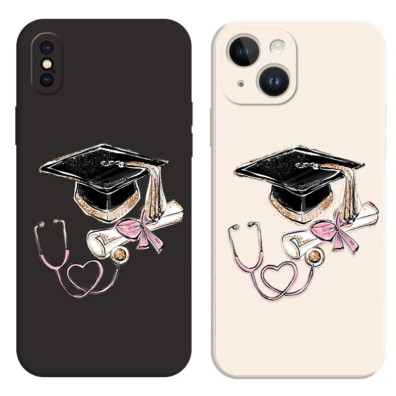 Custodia In Tpu Trasparente Per Iphone 15 14 13 12 11 Mini Pro Max 2020 6S 7 8 Plus X 10 Xr Xs Cover Butterfly Graduation Graduation Degree Hat