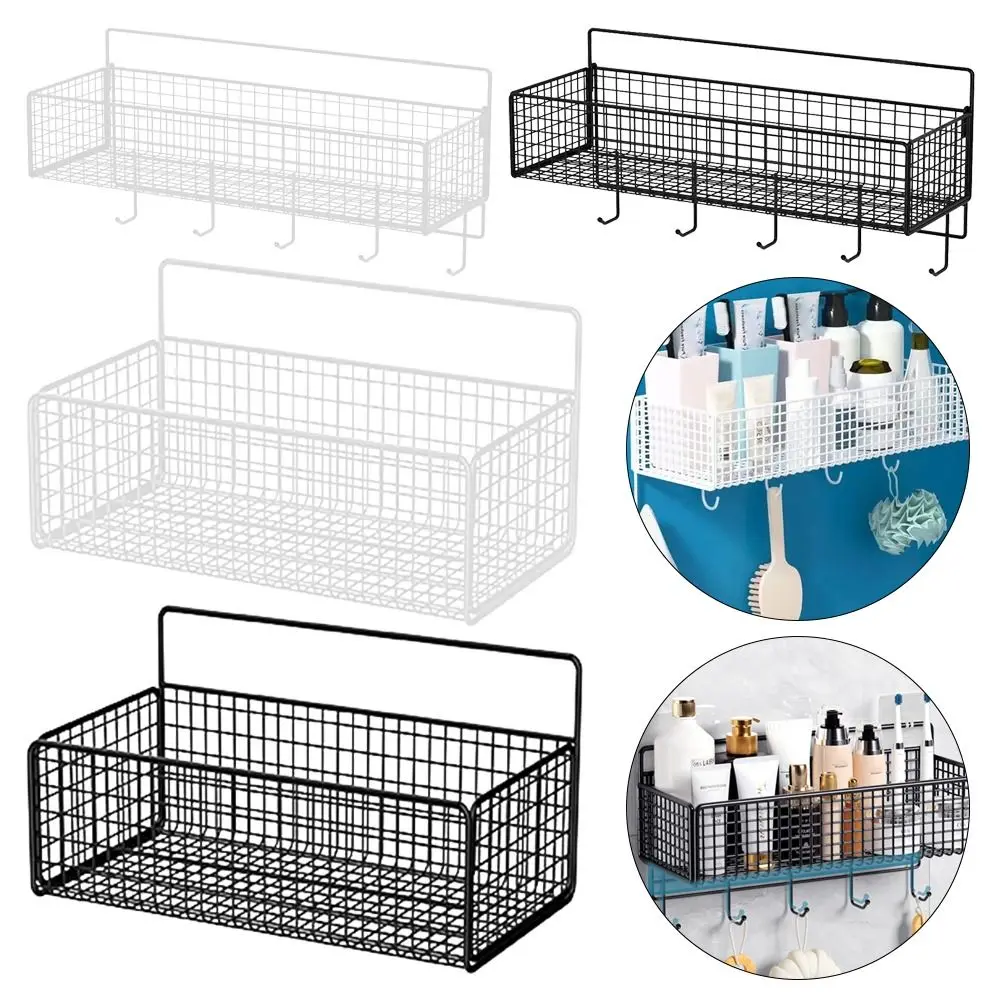 No-Punch ห้องน้ํา Organizer แชมพูเจลอาบน้ําห้องครัวแต่งหน้า Wall Mount Storage Rack อุปกรณ์ห้องน้ํา 1