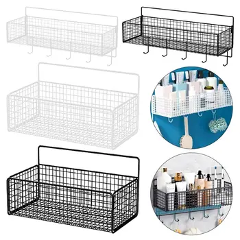 No-Punch ห้องน้ํา Organizer แชมพูเจลอาบน้ําห้องครัวแต่งหน้า Wall Mount Storage Rack อุปกรณ์ห้องน้ํา 1