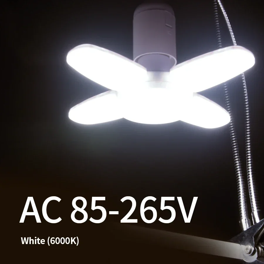 Collapsible 4-Leaf LED Pendant Light with Remote Control - High Brightness Warm White for Versatile Indoor Lighting