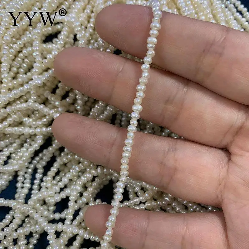 2.5-3mm AAA Natural Cultured Pearl Strand White Color Small Size Beads Accessories Sold Per 38 Cm Strand For Jewelry Diy Making