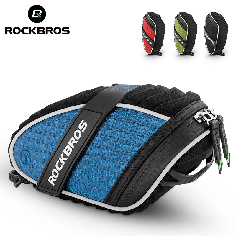 

ROCKBROS Bicycle Bag Rainproof Bike Saddle Bag 1L Shockproof MTB Mountain Bike Rear Seat Bag Cycling Tail Rear Bag Accessories