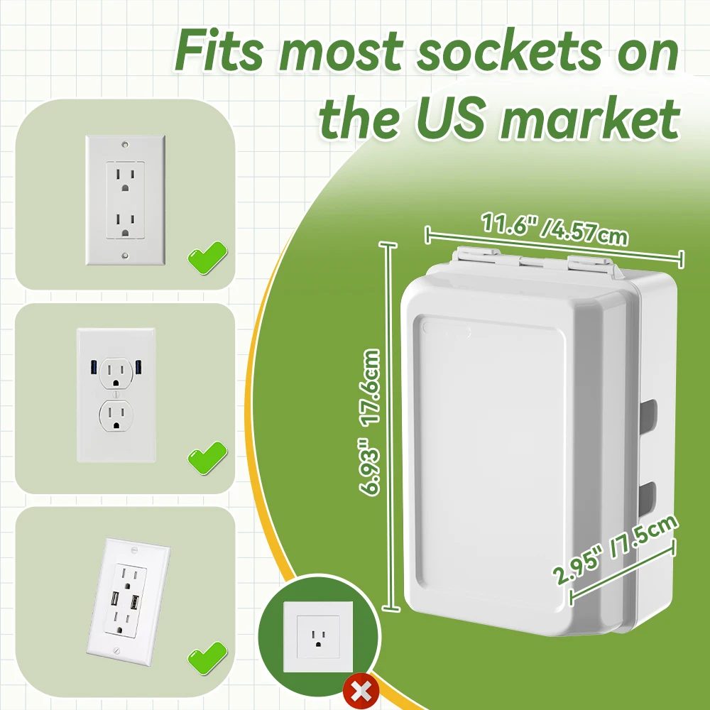 Baby Proof Electrical Outlet Box Electrical Outlet Cover Baby Proof Box Plug Cover 1Pcs for Safety