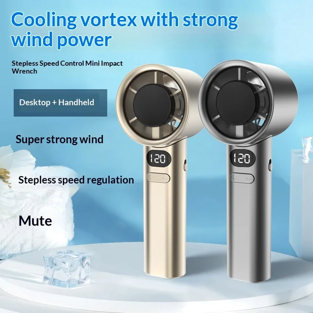 HOMEFISH Portable Handheld Fan USB Rechargeable High-Speed Electric Cooling Fan for Personal Use 1