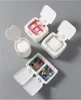 Desktop Organizer Mini with Lid Pop-up Window Paper Clips Cotton Swabs Cosmetic Cotton Plastic Dust Sundries Organizing Box 5
