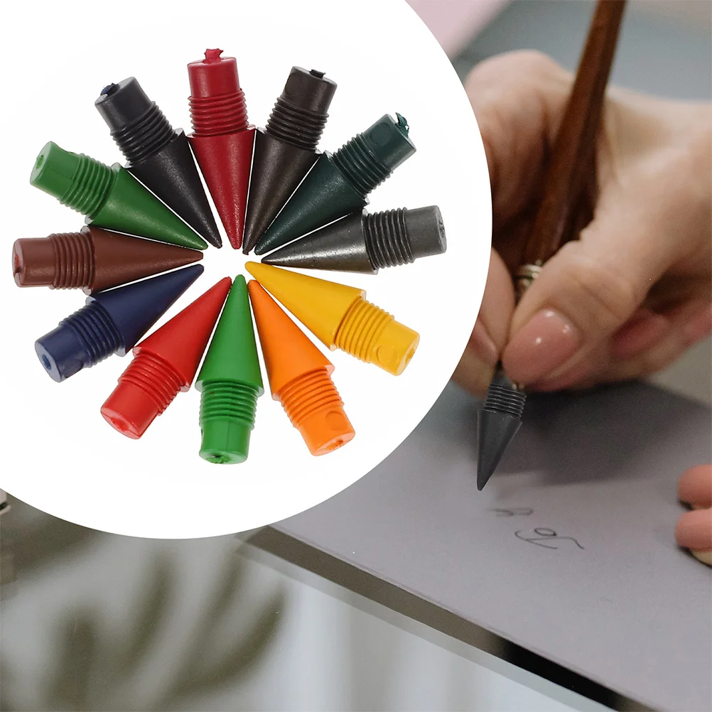 

48 Pcs Inkless Pen Nibs Graphite Tips Pencil Replaceable Heads Color Pencils Everlasting Replacements Pupils Coloured