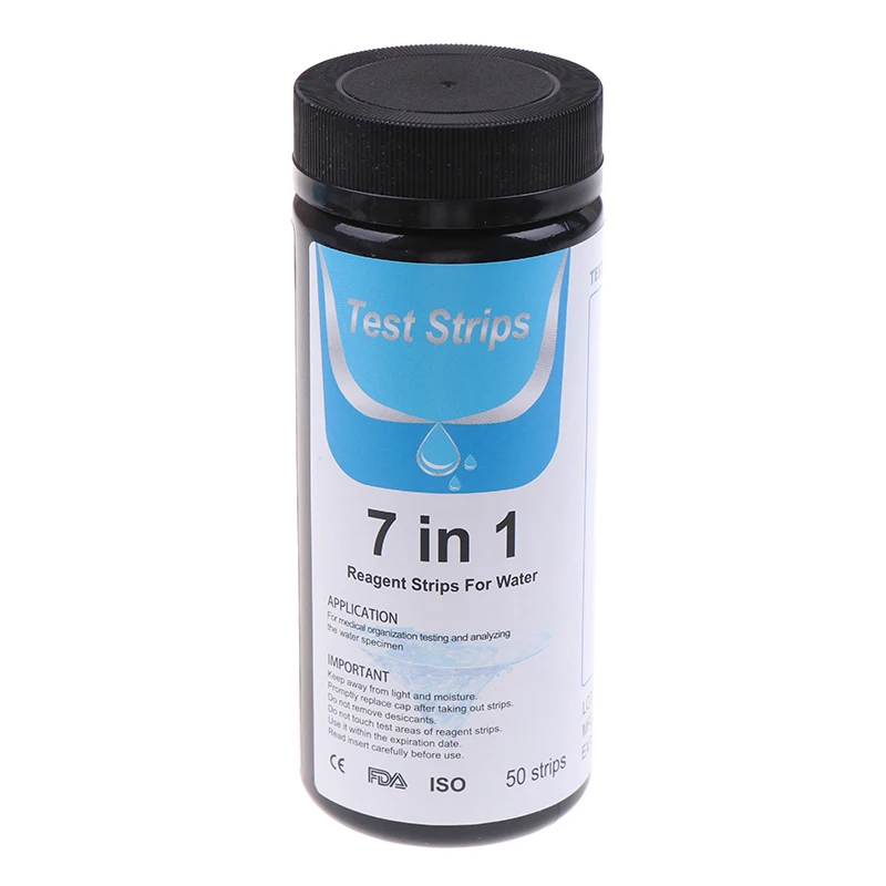 50pcs 7 in1 Aquarium Fish Tank Water Tropical Test Strips Kit Nitrite Strips