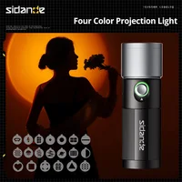 SIDANDE 10W Flashlight Four Color Projection Light Built-in 8400mAh Rechargeable Battery For 4 hours Full-power output come with 1
