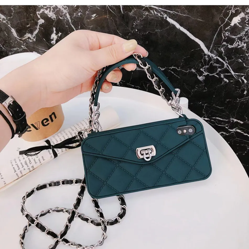 Luxury Women Wallet Case For iPhone 15 14 13 12 Mini 11 Pro XR XS Max 7 8 Plus SE 2020 Card Pocket Soft Cover with Lanyard Strap