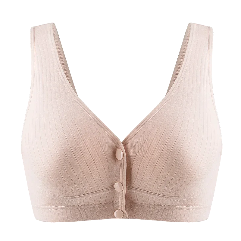 Pregnant  Nursing Bra Cotton Wirefree Breastfeeding Bra Women Seamless Maternity Plus Size Underwear Front Buckle  Open Cup Bras 5