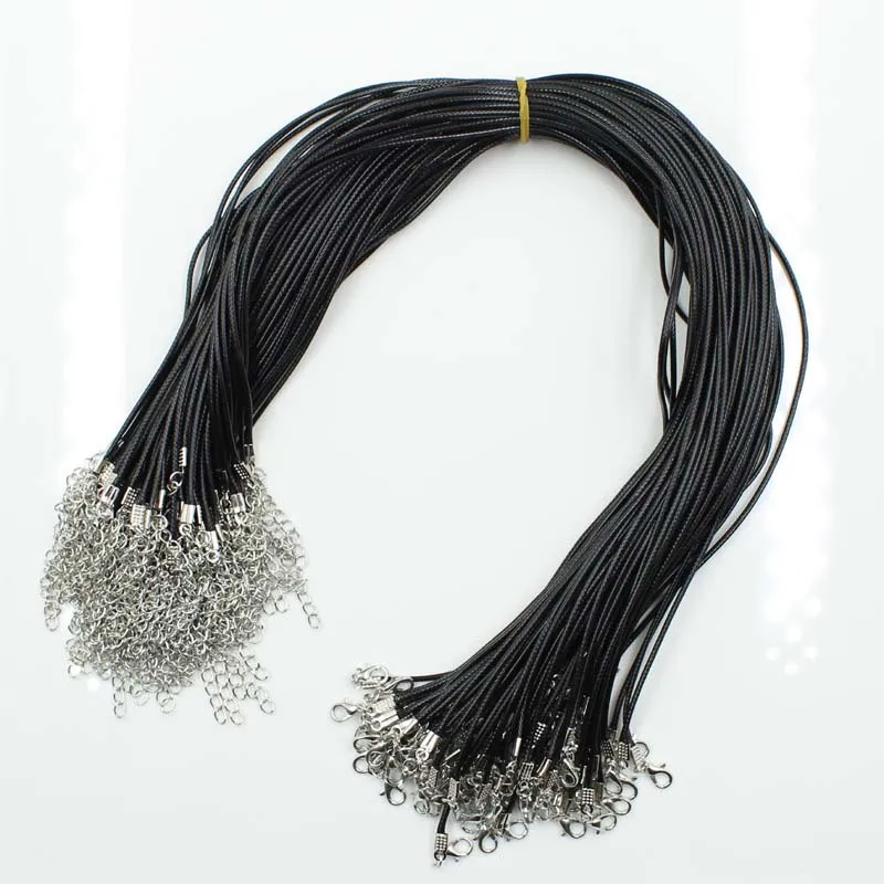 100 Piezas Collar Cordón Trenzado Cuero Y Metal – 18 Cm Colorido/negro Para Hacer Joyería