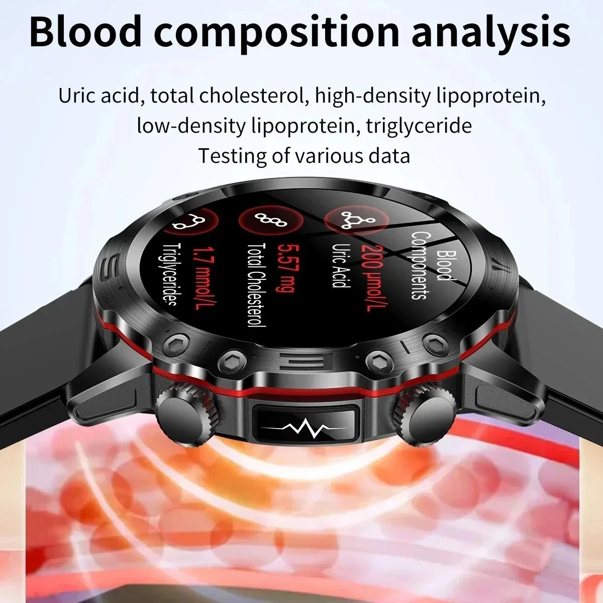 2025 New Smart Watch For Men Health Blood PressureBlood Oxygen Uric Acid Fitness Tracker Watches Bluetooth Call ECG Smartwatch 4