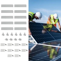 Kit de support de panneau solaire, feuille trapézoïdale en aluminium pour toit plat, connexion de 2 modules solaires, capacité de charge de 50kg 3