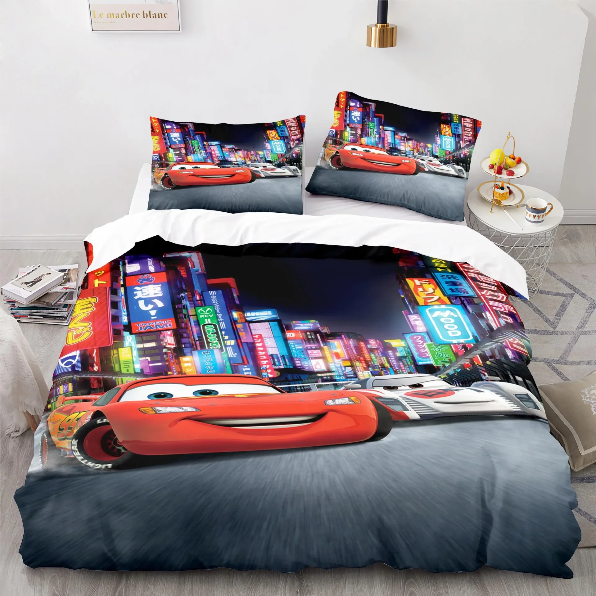 Description Picture 6 of itemCars Lightning McQueen 3D Children's Bedding Set 3-piece Set 1 Quilt Cover 100% Polyester Home Decor Cartoon