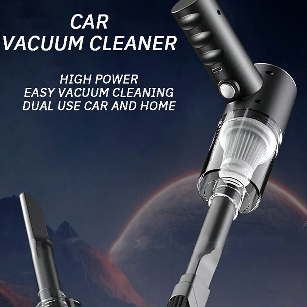 3-in-1 USB Rechargeable Vacuum Cleaner Suction Blowing Combination For Car Household Desktop Keyboard Pet Hair 6000Pa
