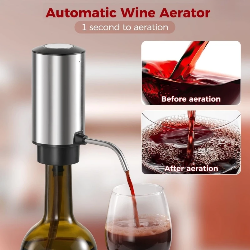 Fashion Electric Wine Bottle Opener Rechargeable Wine Aerator Electric Opener Set Suitable for Home Drinking