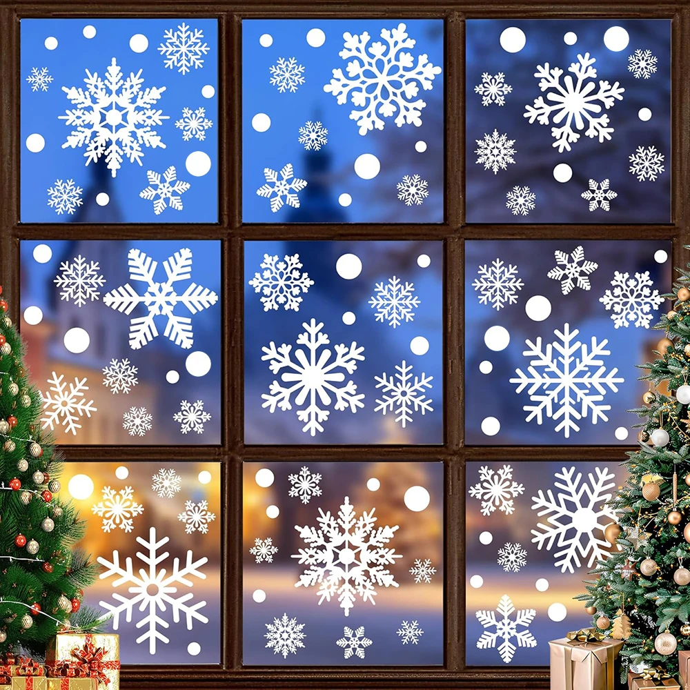 Christmas Snowflake Window Clings Snowflakes Window Decals Window ...