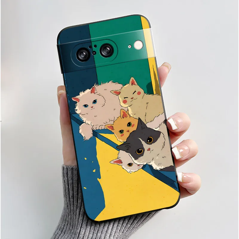 Aesthetic Fashion Cute Cat Silicone Shockproof Phone Case