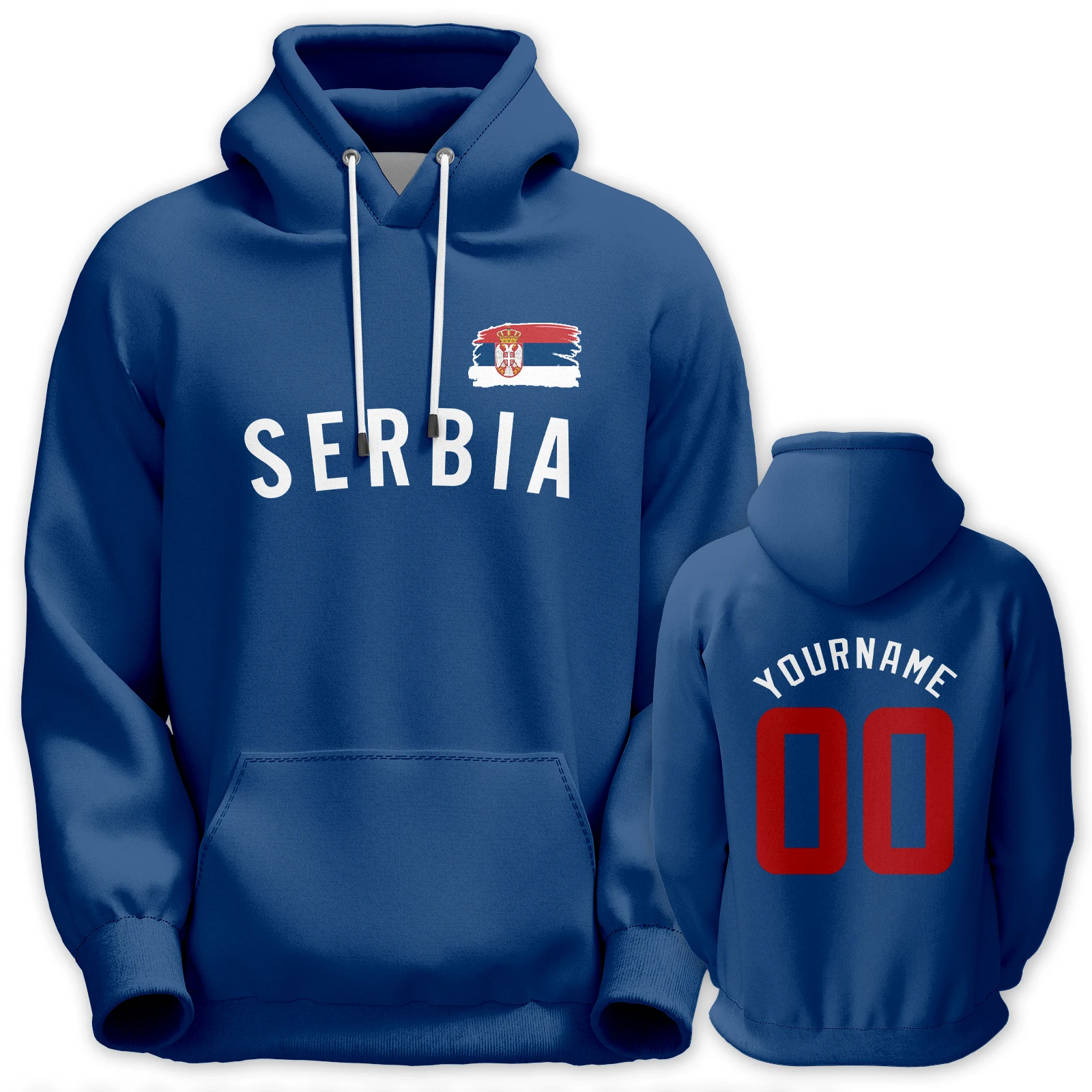 Serbia Basketball Hoodie Training Top Men Women Youth Pullover Sweatshirts Print Name Number Sportswear Fans Gift
