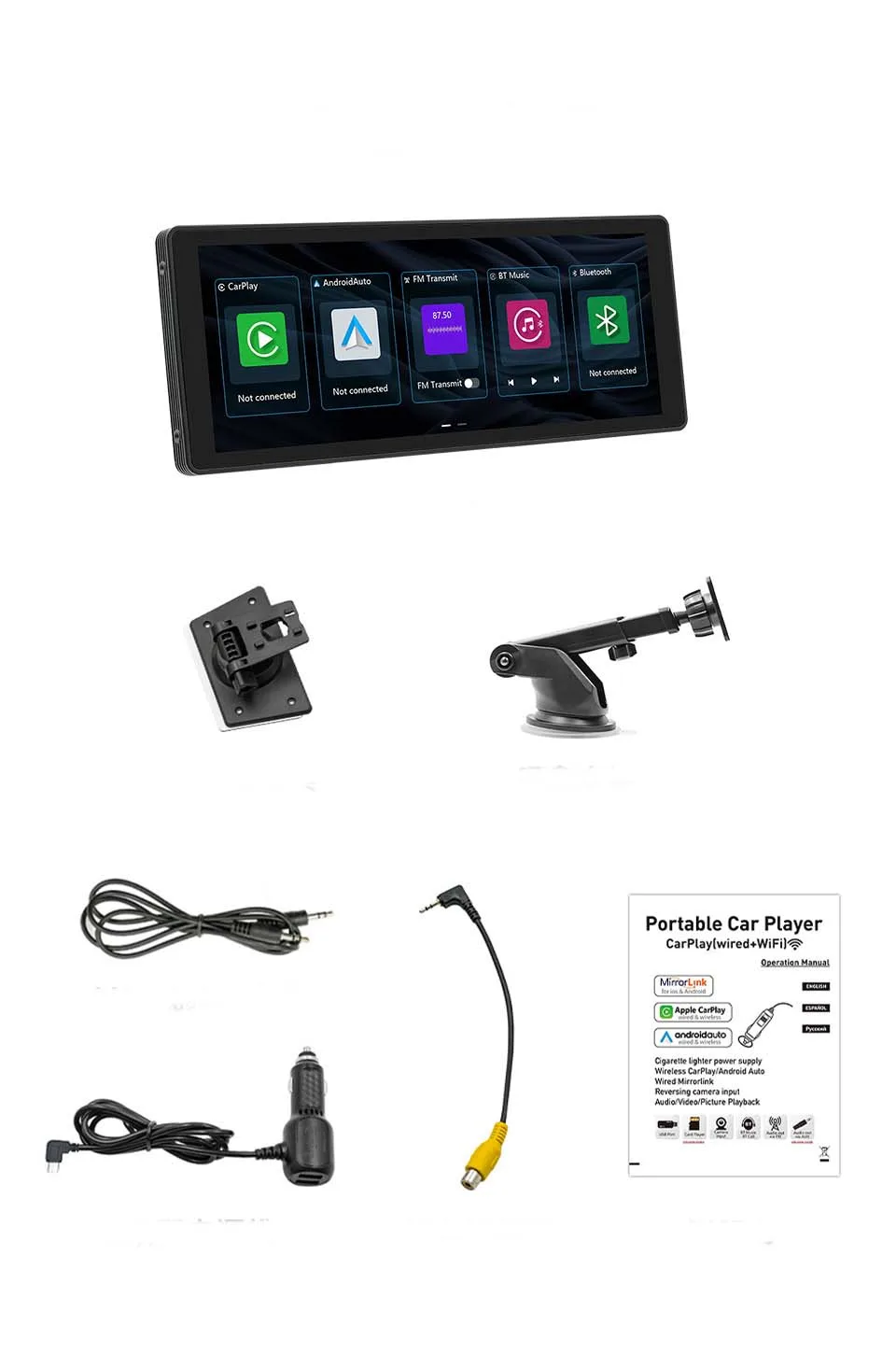 10.26 Inch IPS Car MP5 Player No DVD Player USB TF Portable Stand.