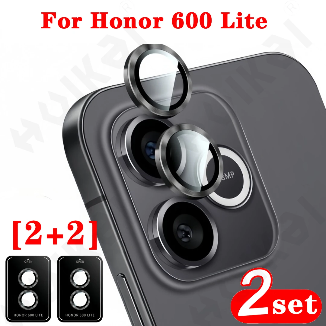 Gradient Camera Lens Protector Glass Set with Metal Ring - Full Cover Lens Protection