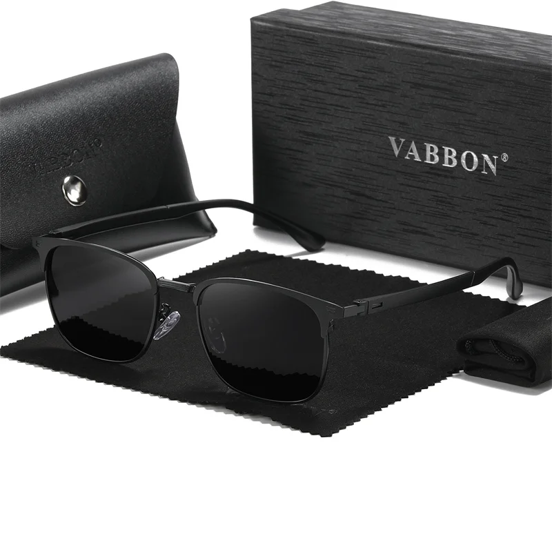 Men Big Frame Polarized Sunglasses Driving Sunscreen Sunglasses Stylish Simple Retro Car Glasses 9376