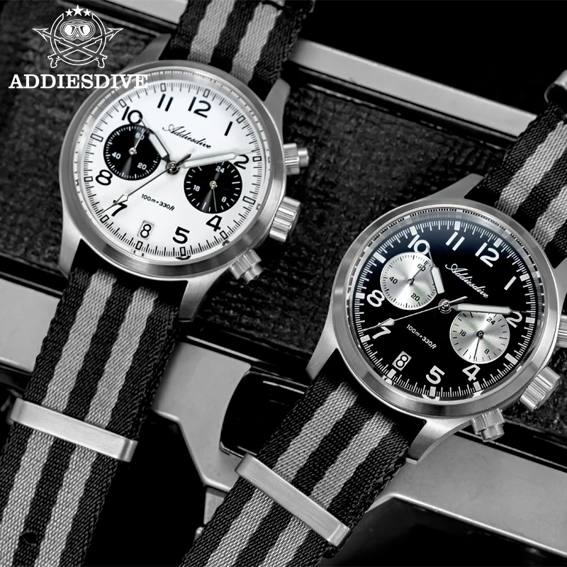 ADDIESDIVE Watch For Men Chronograph VK64 Movement AD2538 316L