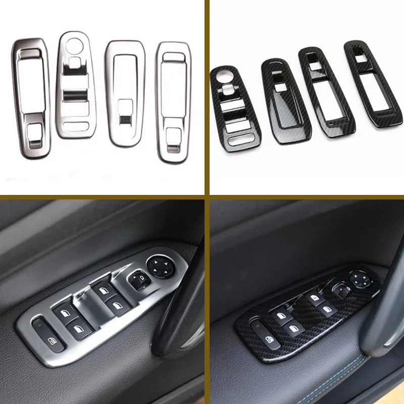 My Good Car Window Switch Cover Glass Lifter Button Panel Decoration Sticker Per Peugeot 308 Accessori Per Auto