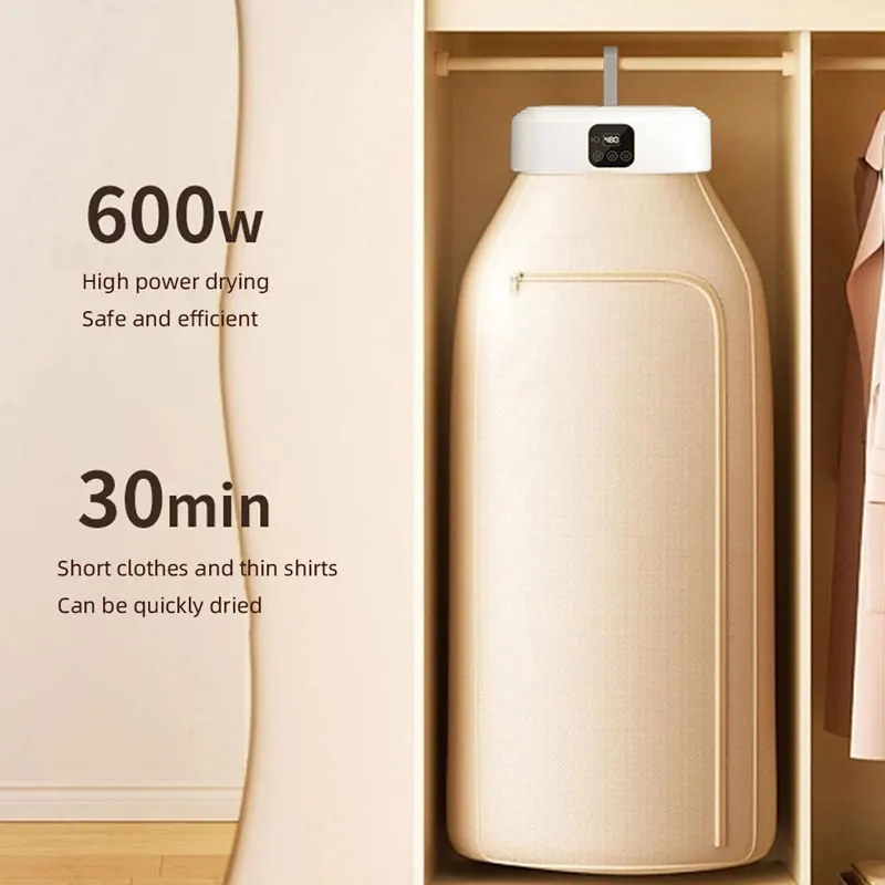 600W Folding Drying Machine,Remote Control Timing Portable Dryer,Household Small Folding Dryer,Folding Clothes Dryer 110V220V 4