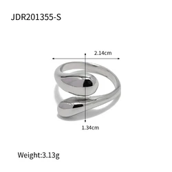 Minimalist Stainless Steel Waterproof Charm Ring - Gold & Silver Fashion Jewelry (JDR201355 - S)