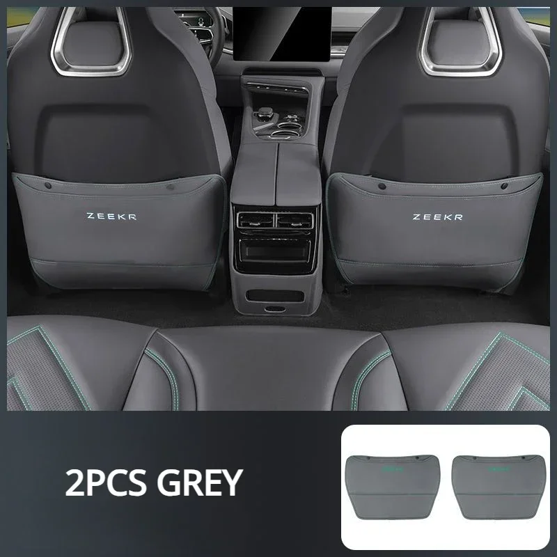 For Zeekr 2pcs Leather Car Seat Protector Car Seat Anti Kick Pad Seat Back Protector Mats 001 EV-009 X Krypton
