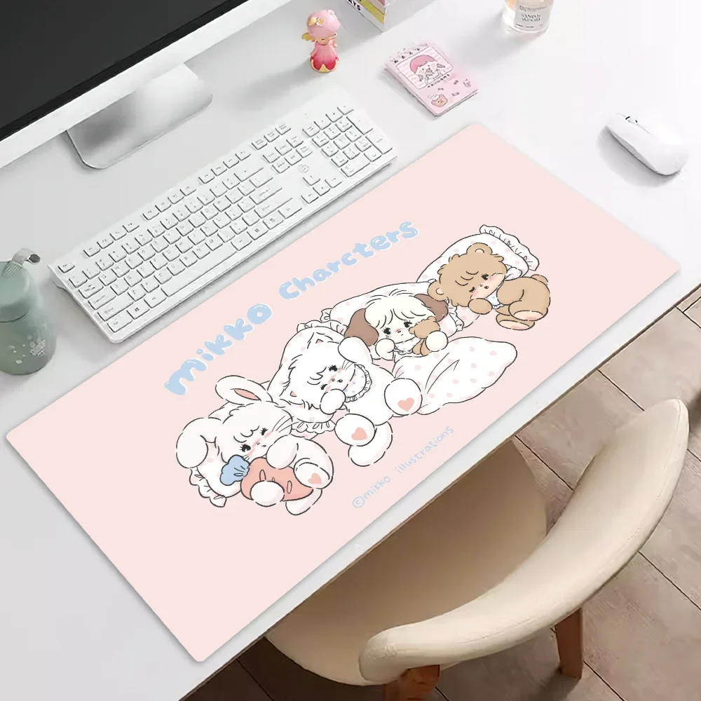 Mikko Illustrations Cute Mousepad Pad Rubber Table Mat Extended Gaming Lock Edge Keyboard Mat 5