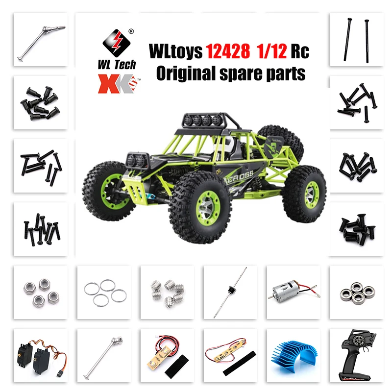 Wltoys 12427 12423 RC 자동차 예비 부품, 베어링, 나사, 차동, 서보, 너트, 모터, USB 충전기, 라이트, 0090-0129, 12428 정품 