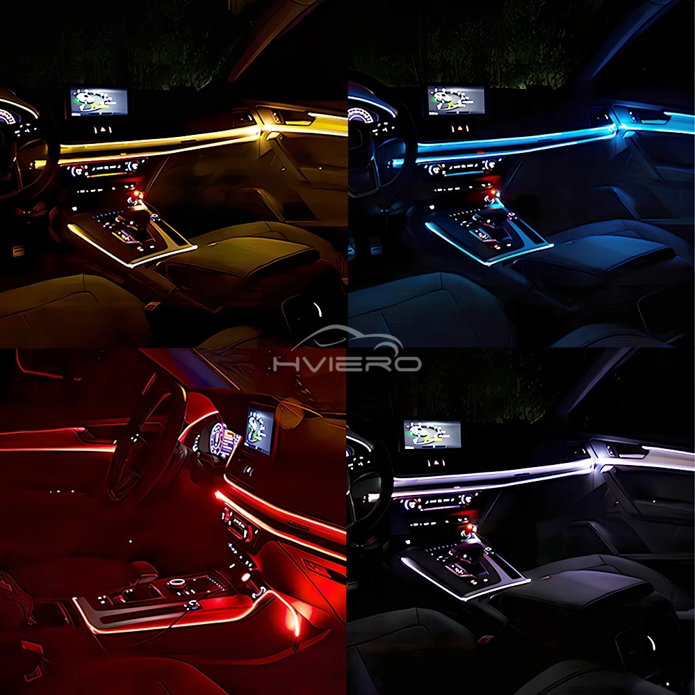 รูปสินค้า สายไฟ LED ยืดหยุ่นตกแต่งภายในรถอัตโนมัติ USB