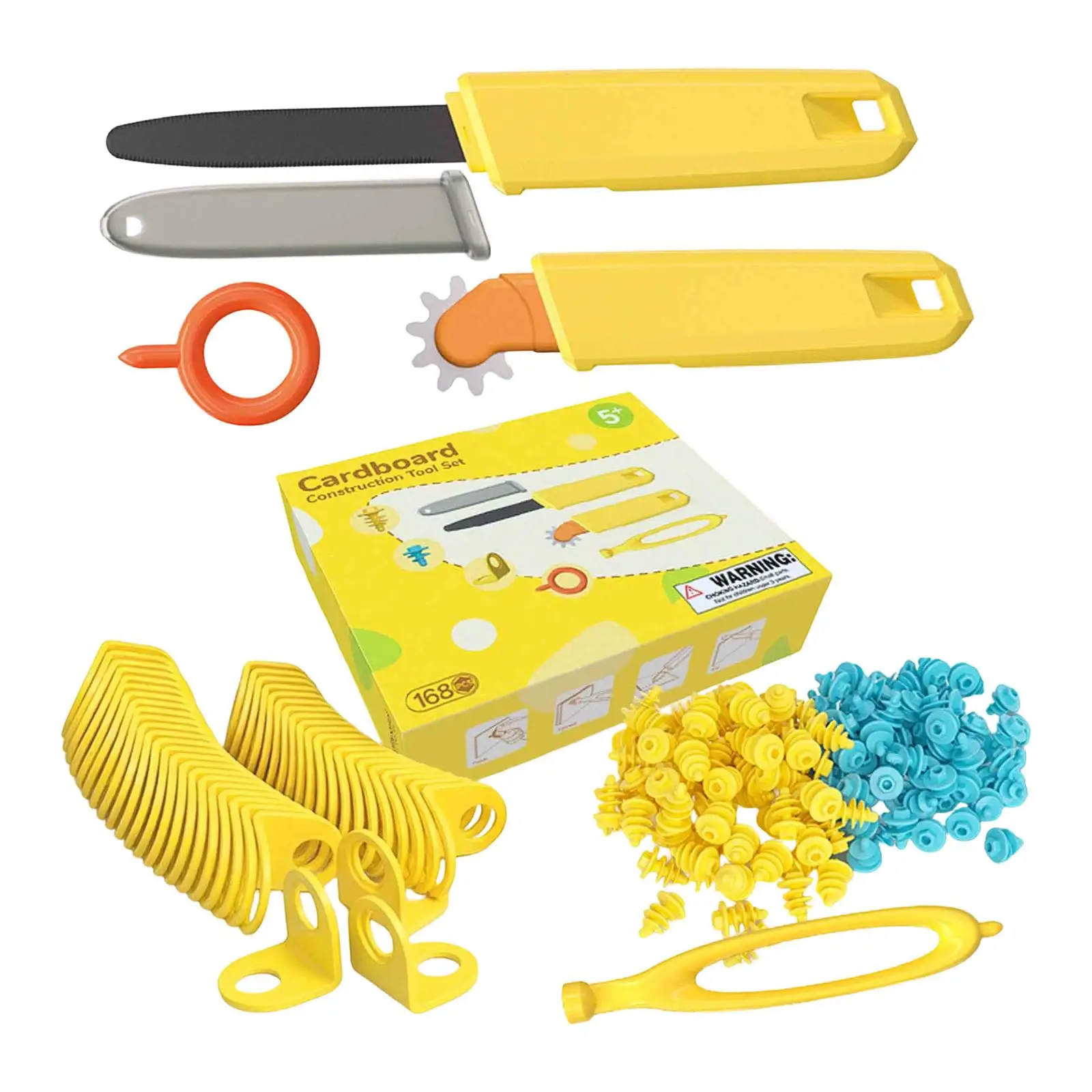 168Pcs Cardboard Construction Tool Kit Educational Toy for School Boys Girls