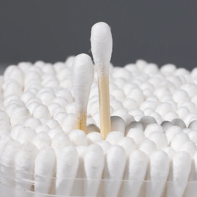 

Double Head Cotton Swab Bamboo Sticks Cotton Swab Disposable Buds Cotton for Beauty Makeup Nose Ears Cleaning