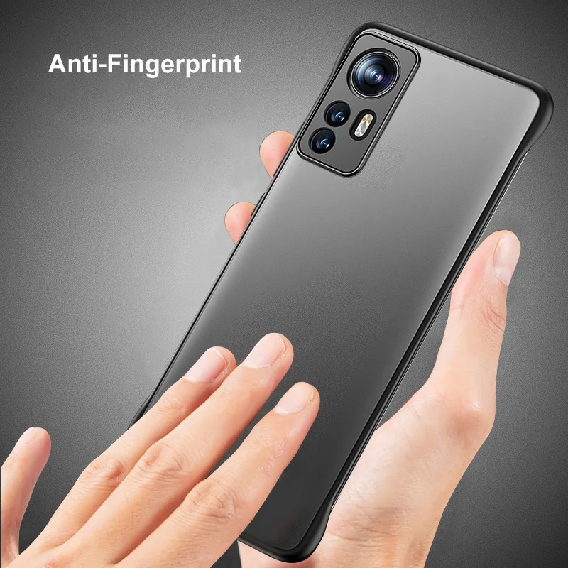 Frameless Translucent Matte PC Phone Case with Ring - Hard Protection, Thin Design
