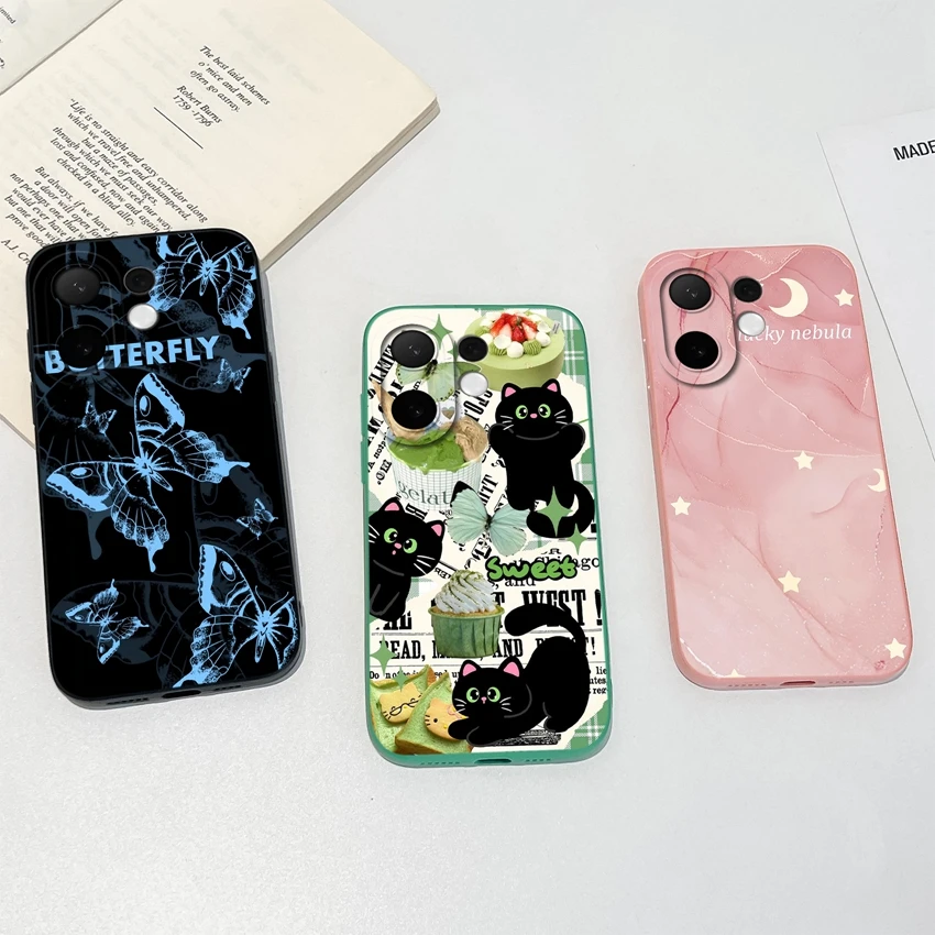 Beautiful Clouds Pattern Liquid Silicone Soft Back Phone Case - Anti-Slip Bumper