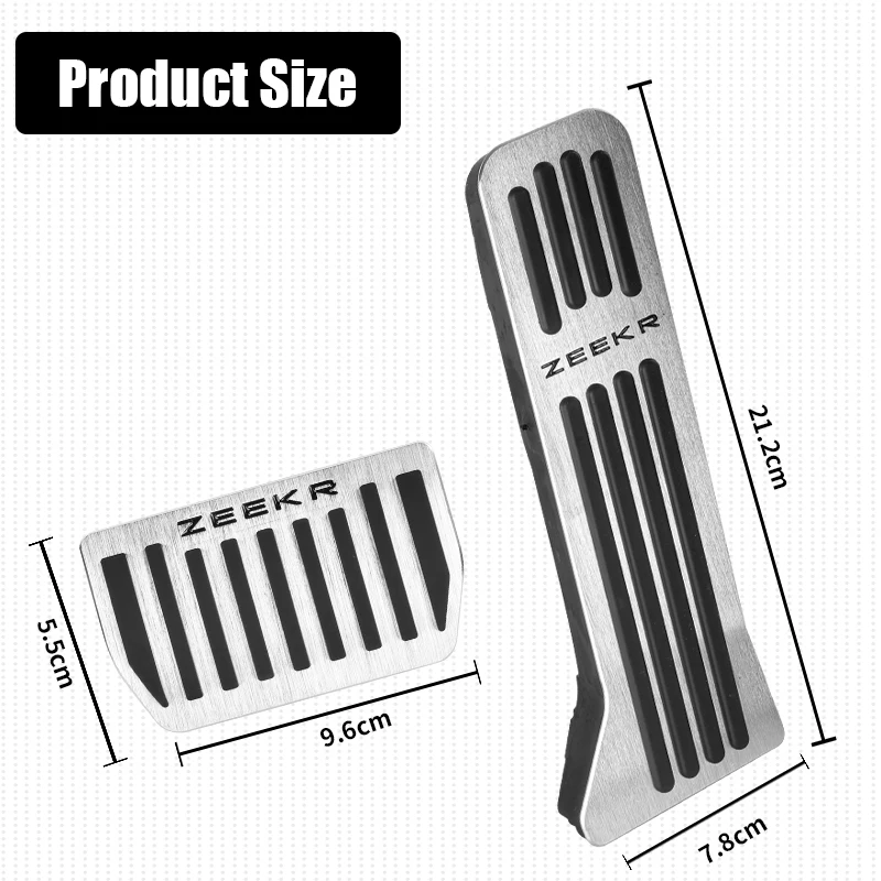 For ZEEKR X Gas Brake Pedal Pad Non-Slip Stainless Steel Pedalboard Aluminium Alloy Rubber Brake Cover Car Accessories