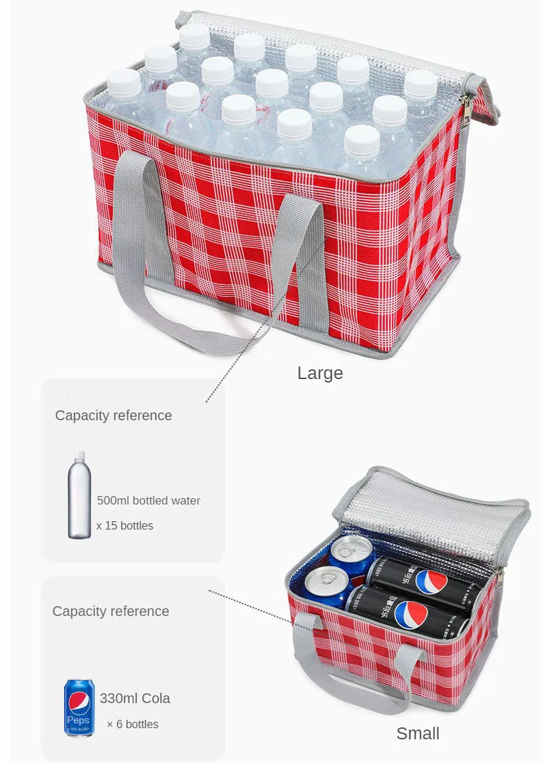 Insulated Bag Thermal Food Bag Picnic Thermal Insulated Bag for Food Beer Outdoor Thickened Aluminum Film Cooler Bags Camping Handbag Waterproof Lunch Box