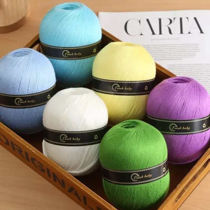 150G Colorful Fine Cotton Yarn for Hand Knitting Silk Cotton Yarn for DIY Light weight Sweater Knitting yarn wholesale 2
