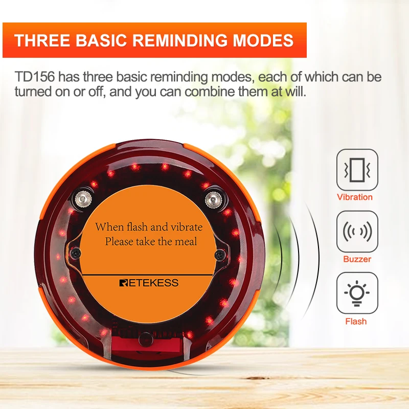 Retekess 1PC Coaster Pagers For TD156 Wireless Queue Paging System Without Keypad Transmitter And Chargebase Restaurant Pager
