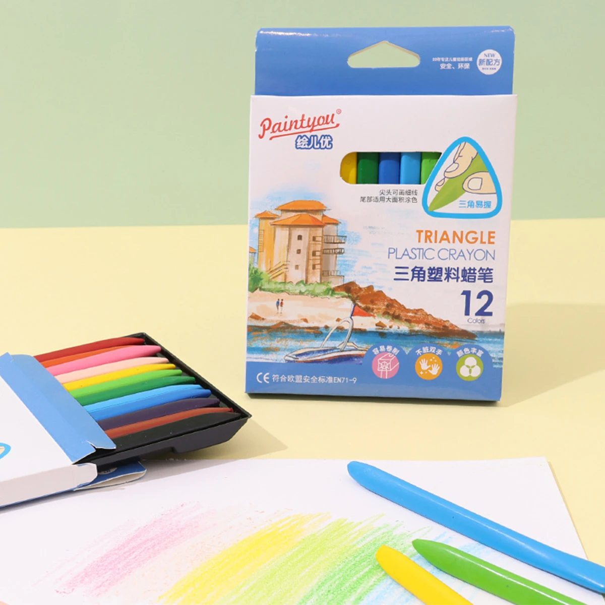 Vibrant Washable & Erasable Non-Dirty Hand Crayons for Kids - Perfect for School and Art Supplies